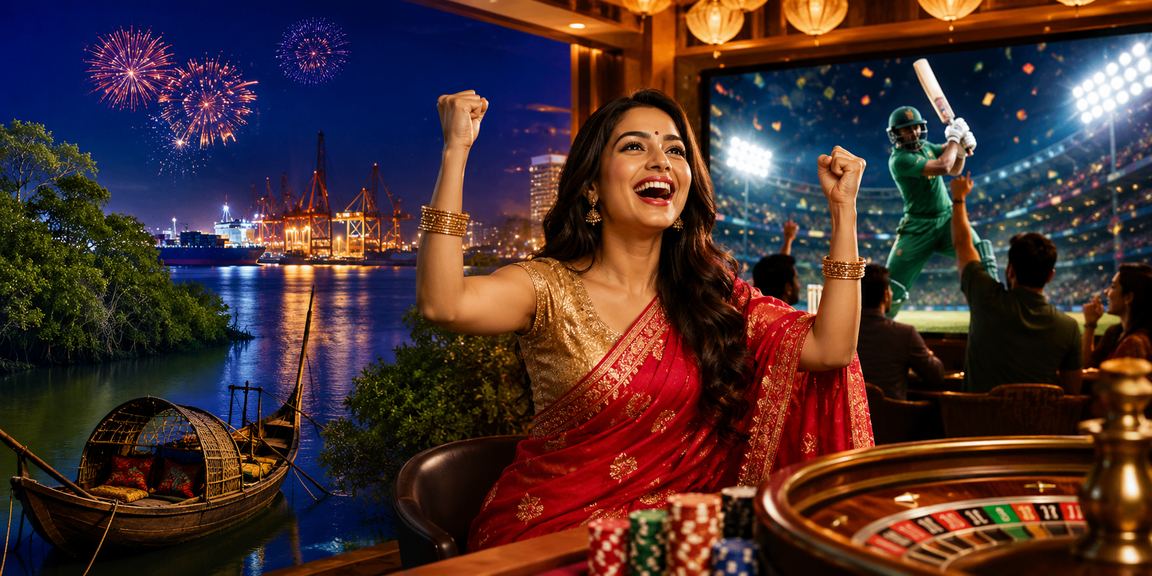 চট্টগ্রামে পহেলা বৈশাখের উৎসবে একজন খেলোয়াড় ক্রিকেট বেটিং ও নতুন গেম উপভোগ করছেন